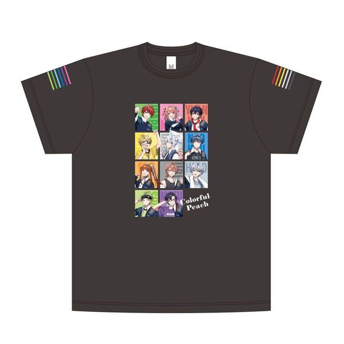 カラフルピーチ　Tシャツ　等身絵柄・黒 【Lサイズ】【セブンネット限定】
