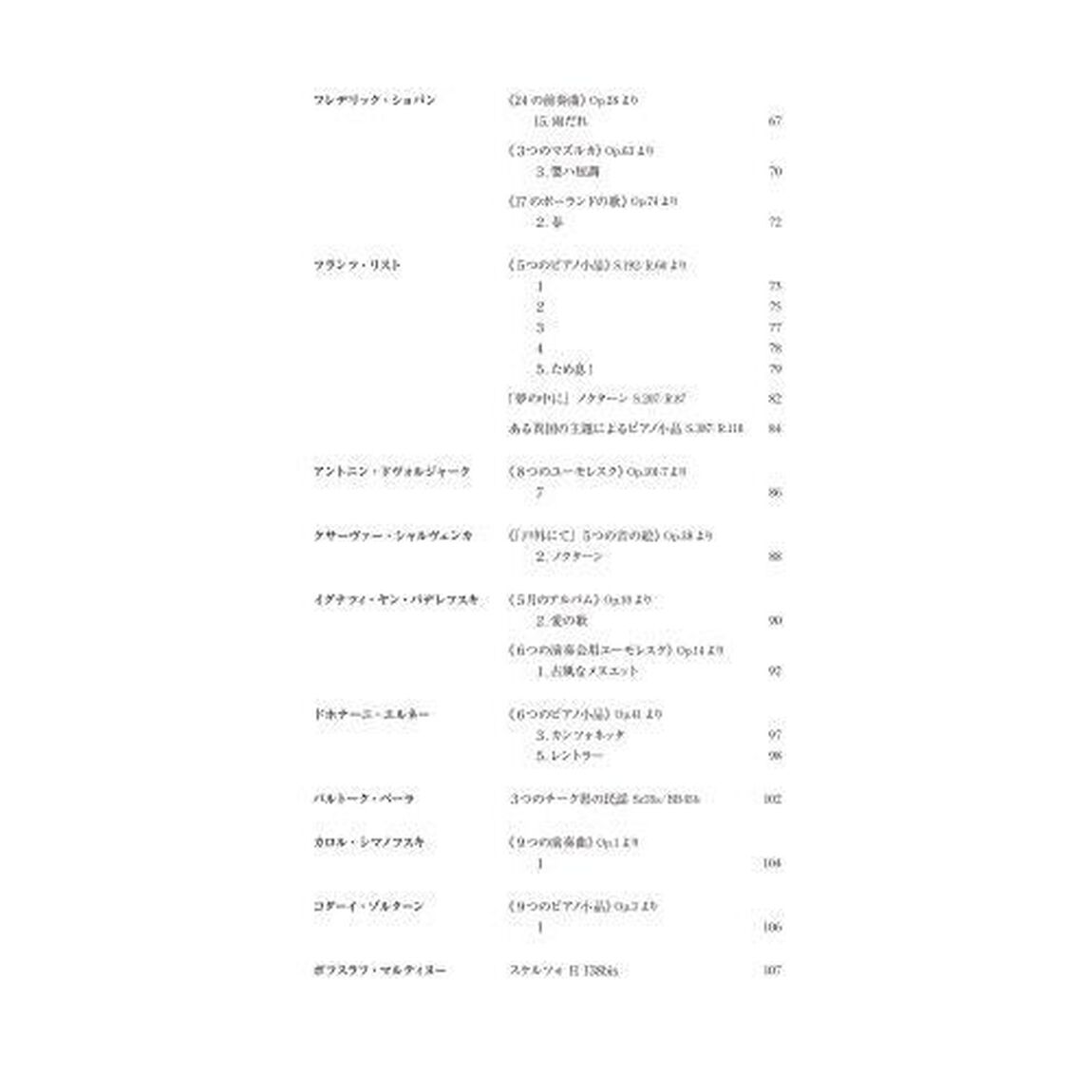 中央ヨーロッパ　ピアノ小品集