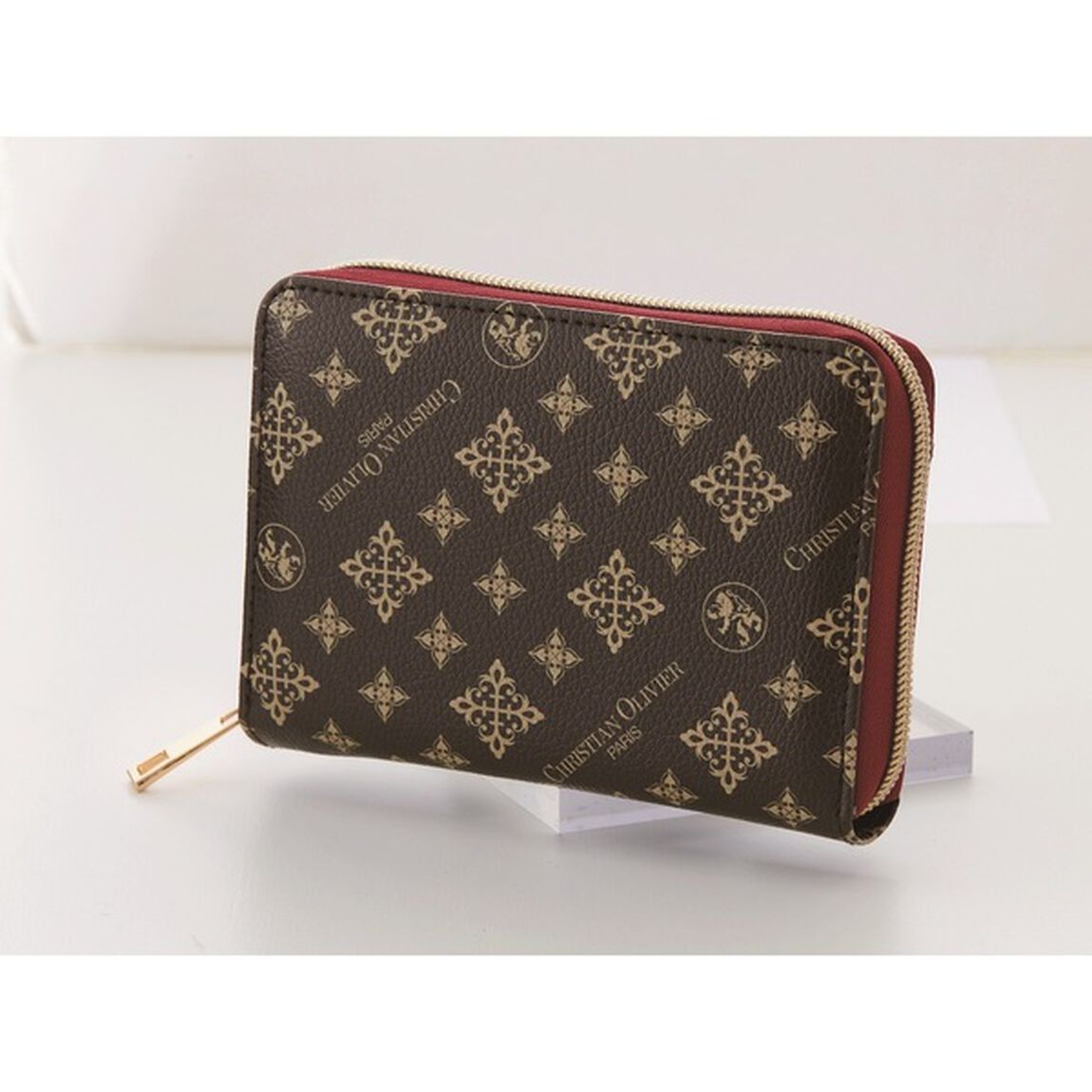 CHRISTIAN OLIVIER PARIS カードがいっぱい入る じゃばら式 財布BOOK Chocolat&times;Rouge（セブン－イレブン／セブンネット限定）