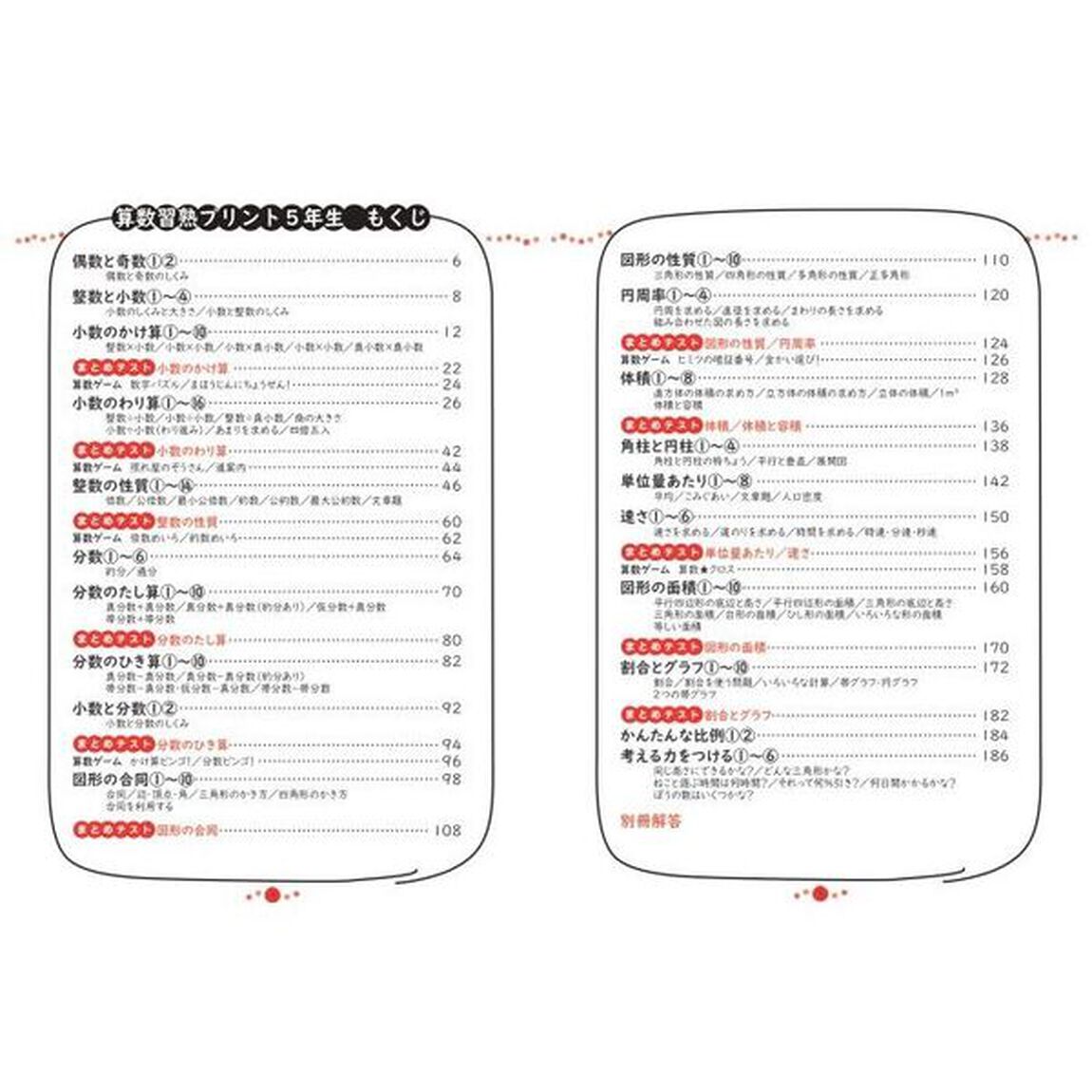 算数習熟プリント　学校でも、家庭でも教科書レベルの力がつく！　小学５年生