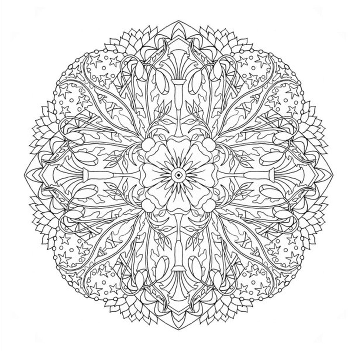 flower mandalas 心を整える、花々のマンダラぬりえ