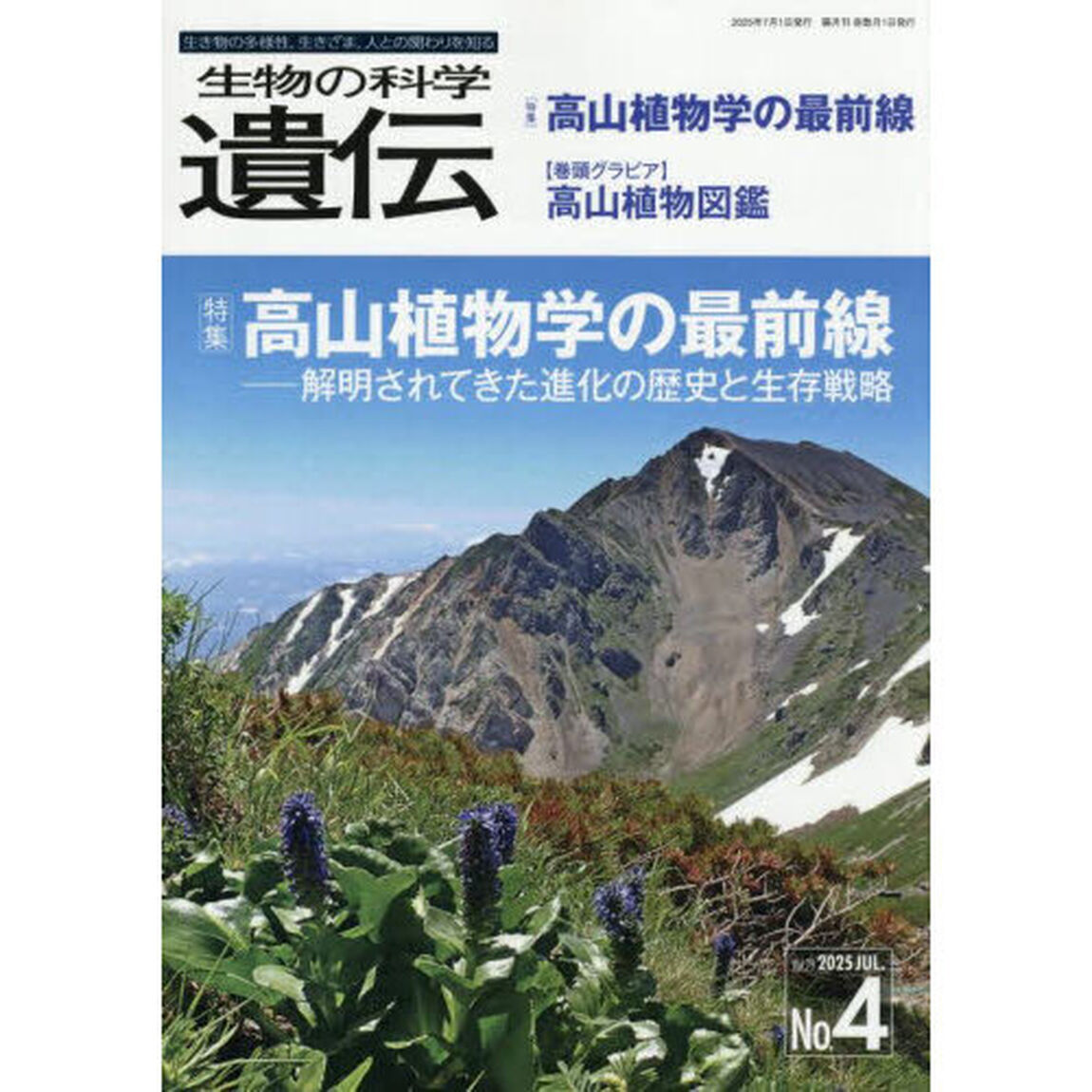 生物の科学遺伝　Ｖｏｌ．７９Ｎｏ．４（２０２５ＪＵＬ．）「高山植物学の最前線　解明されてきた進化の歴史と生存戦略」