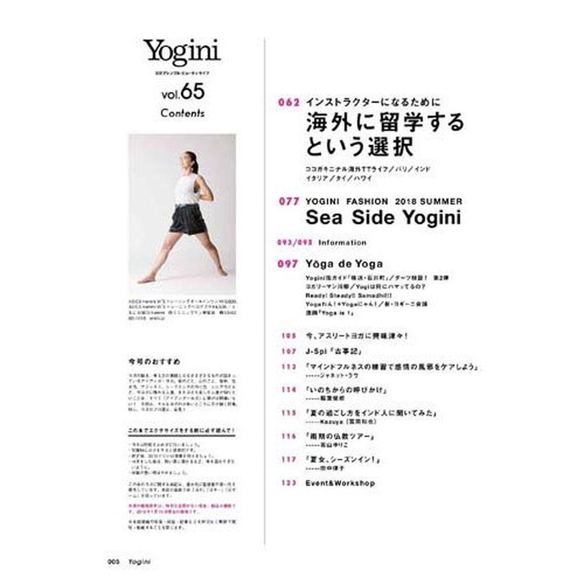 Ｙｏｇｉｎｉ　ヨガでシンプル・ビューティ・ライフ　ｖｏｌ．６５「特集あなたのヨガに生かせるアイアンガーヨガの基礎力」