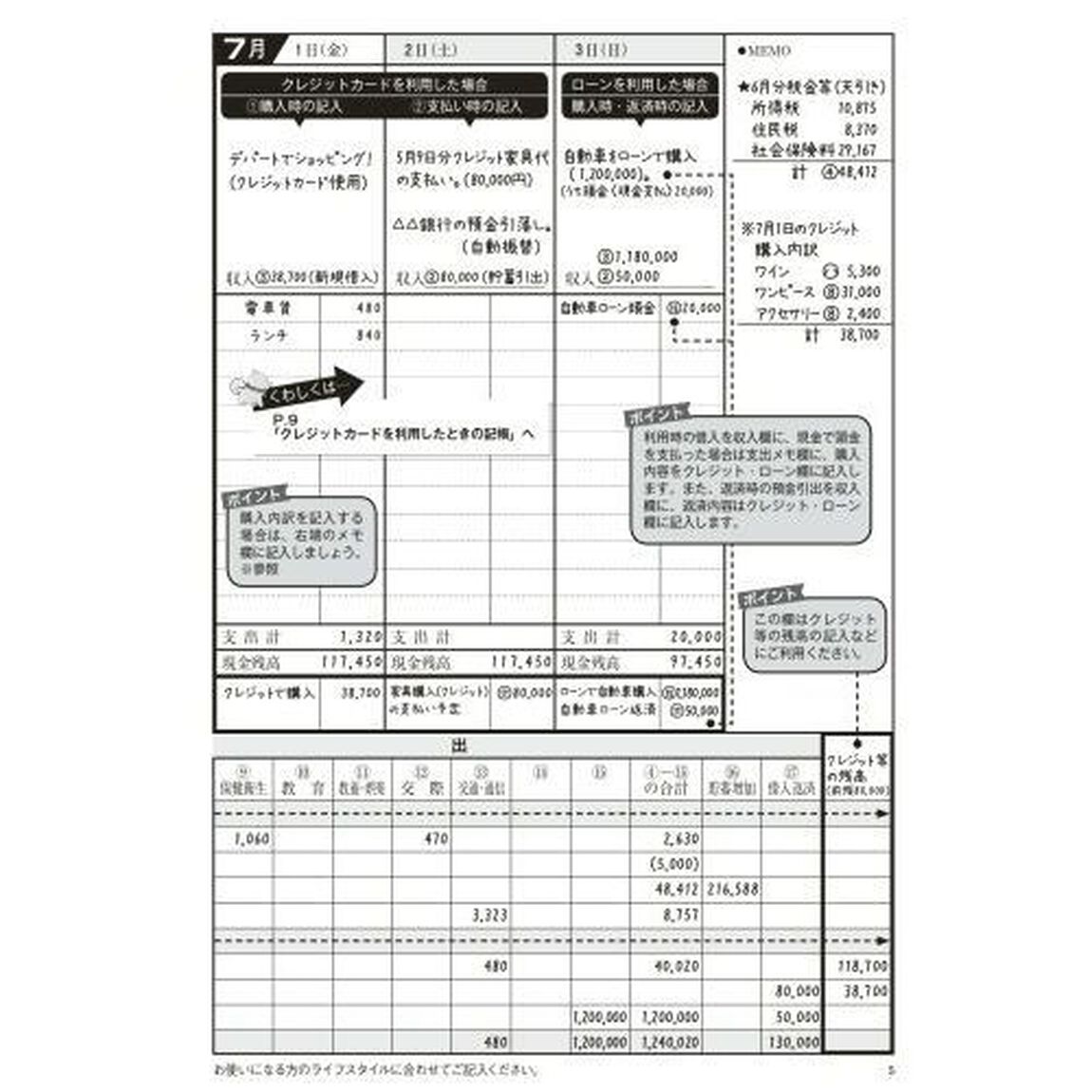 明るい暮らしの家計簿 2020年版