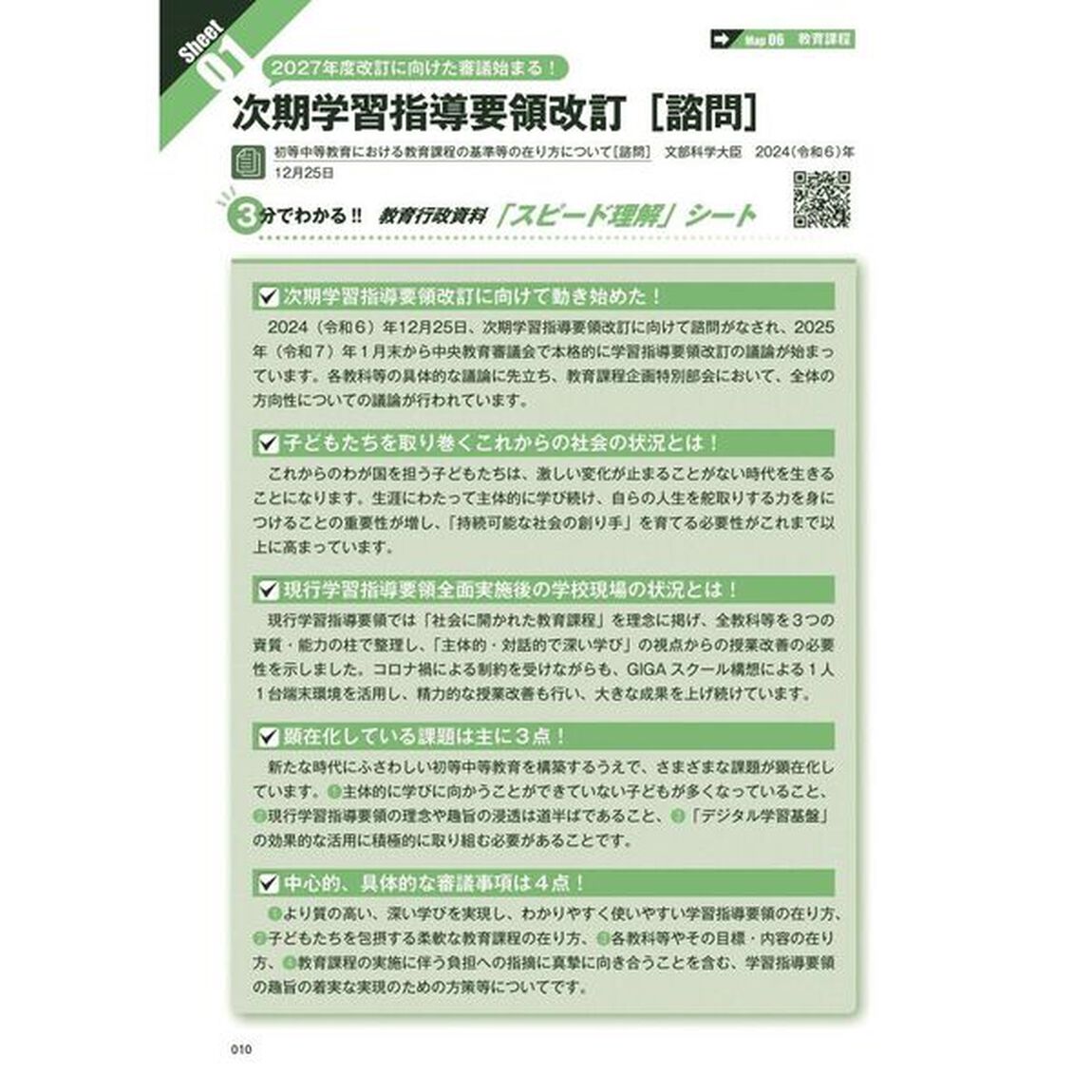 マップ＆シートで速攻理解！最新の教育改革　答申・通知のポイントが３分でわかる！　２０２５－２０２６
