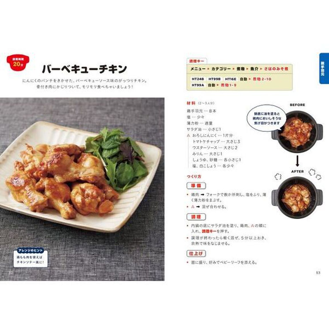 ホットクックお助けレシピ肉と魚のおかず　少ない材料＆調味料で、あとはスイッチポン！