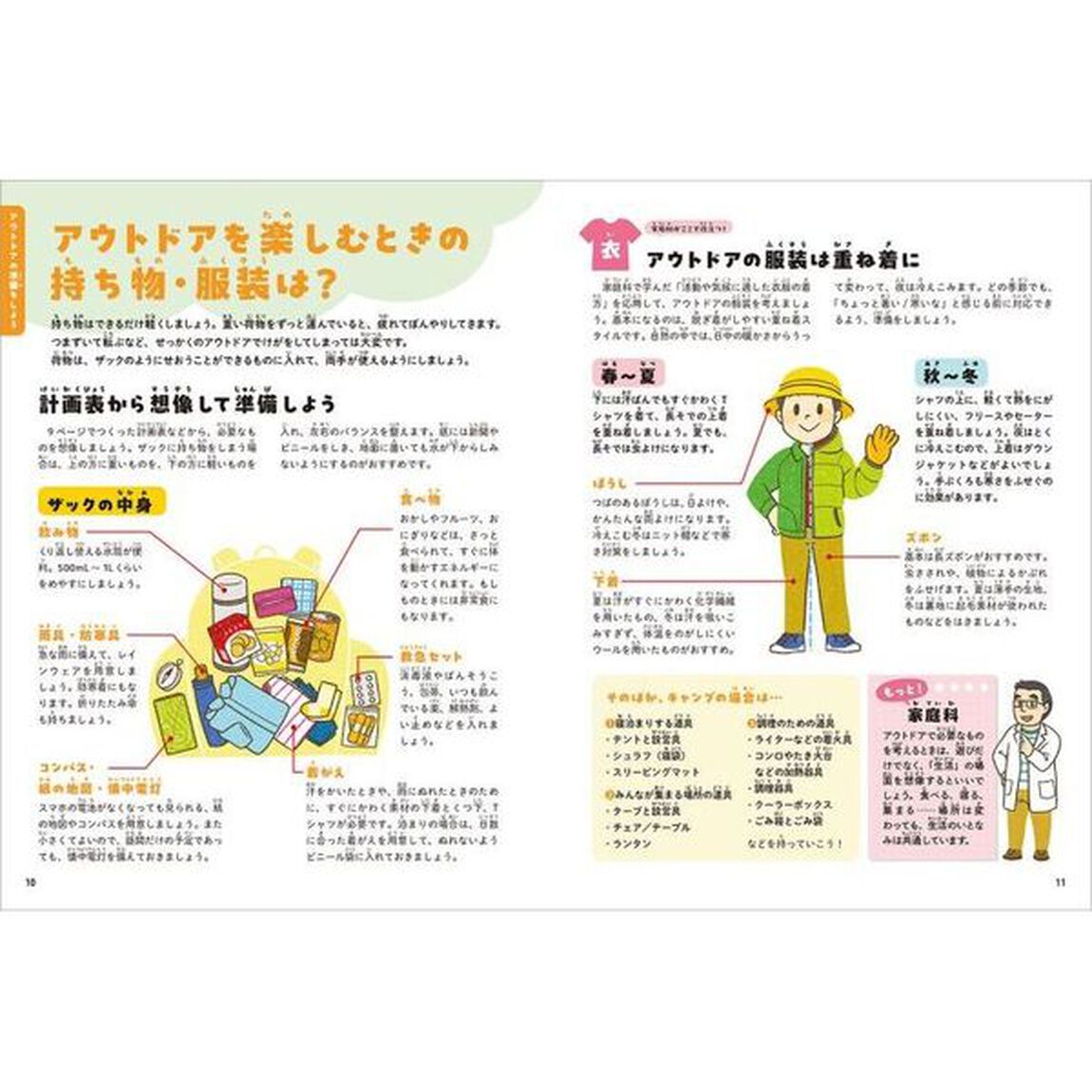 アクティブ！家庭科　授業を生活で活かそう　３「体験！アウトドアで役立てる家庭科」