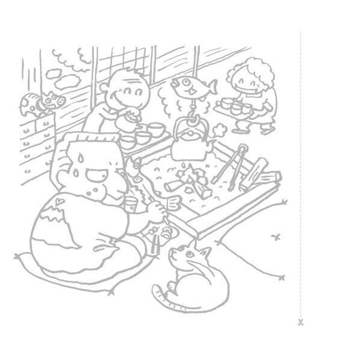 ぬり絵・小噺里に帰らせていただきます　写楽になった夢を見た
