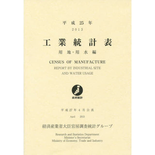 工業統計表　用地・用水編　平成２５年