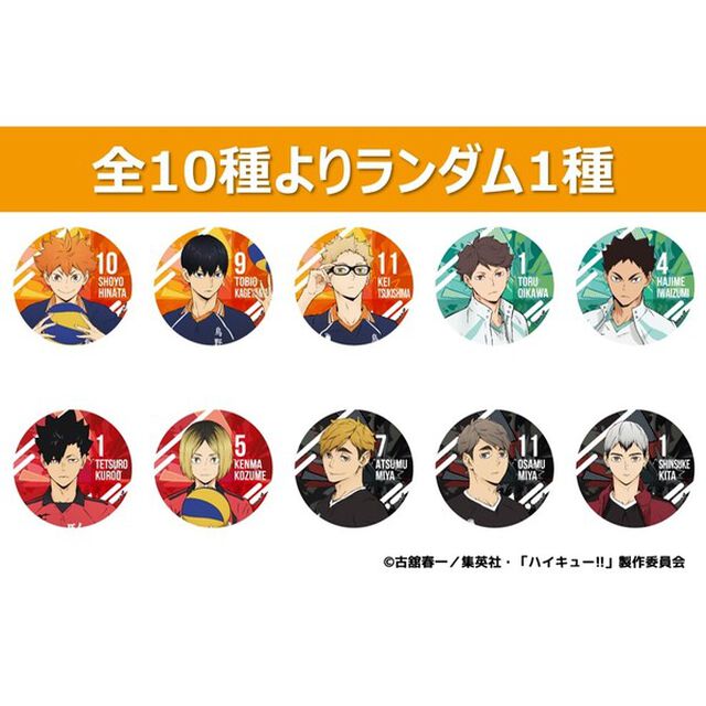 アニメ「ハイキュー!!」ランダム缶バッジ（全10種よりランダム1種）