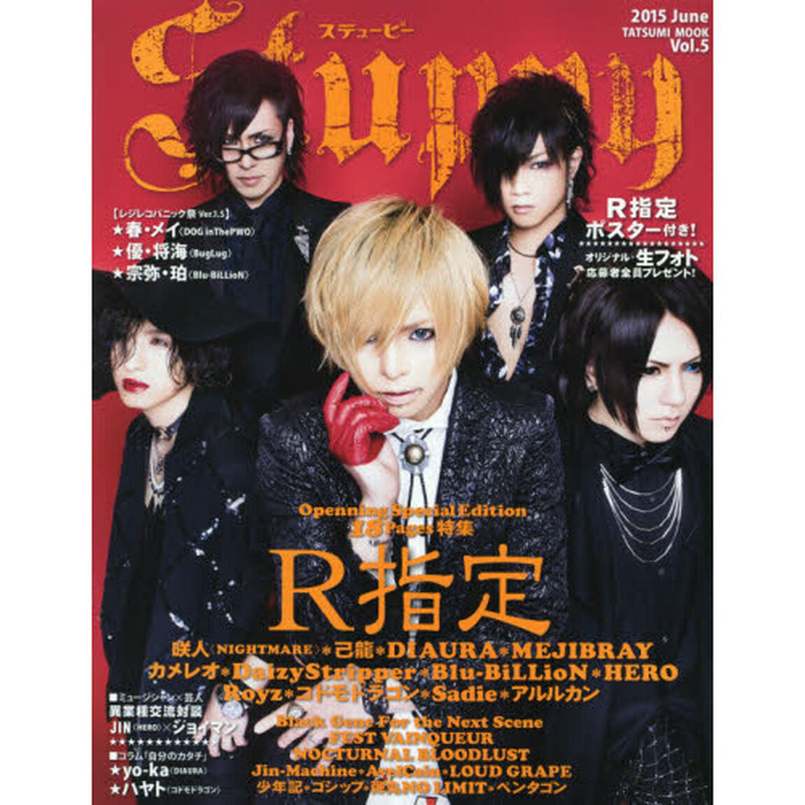 ステューピー　Ｖｏｌ．５（２０１５Ｊｕｎｅ）「Ｏｐｅｎｉｎｇ　Ｓｐｅｃｉａｌ　ｅｄｉｔｉｏｎ　Ｒ指定＊咲人＊己龍＊ＤＩＡＵＲＡ＊ＭＥＪＩＢＲＡＹ＊カメレオ」