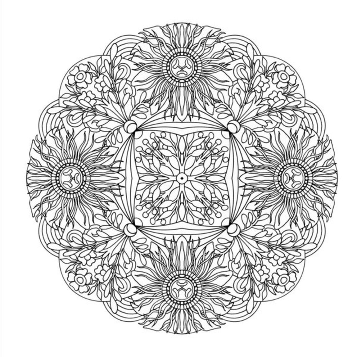 flower mandalas 心を整える、花々のマンダラぬりえ