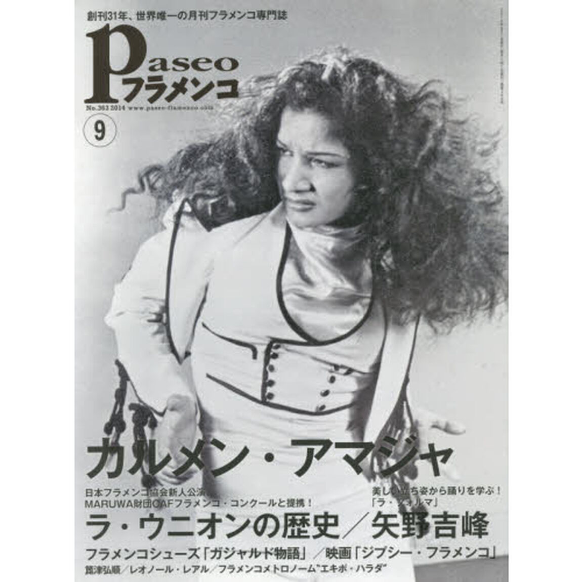 パセオフラメンコ　２０１４年９月号「カルメン・アマジャ／ラ・ウニオンの歴史／矢野吉峰／ガジャルド物語／映画「ジプシー・フラメンコ」／箆津弘順／フラメンコメトロノーム&ldquo;エキポ・ハラダ&rdquo;」