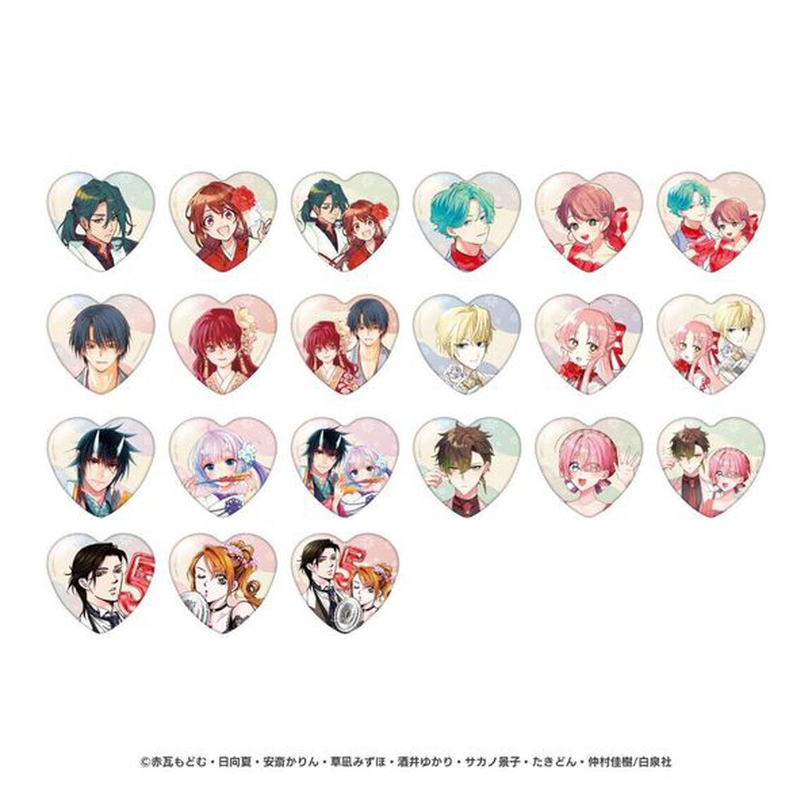 花とゆめ　ハート缶バッジ【A】(全7作品21種）BOX（花とゆめ50周年＆セブンネット25周年　ダブルアニバーサリー記念グッズ）【販路限定商品】
