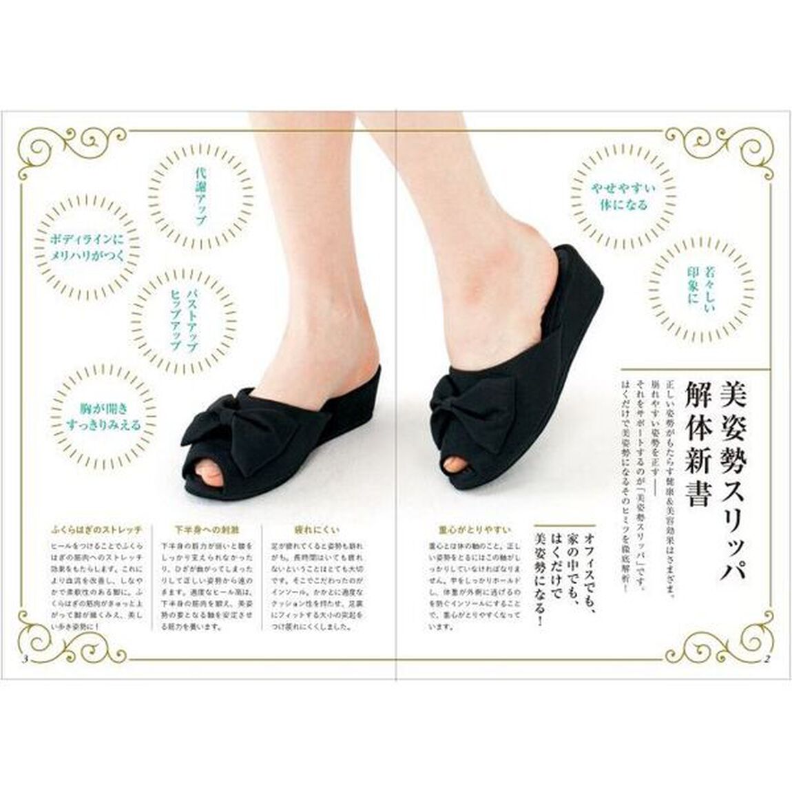 美姿勢をつくるスリッパ付き はくだけ!スリッパダイエット BLACK
