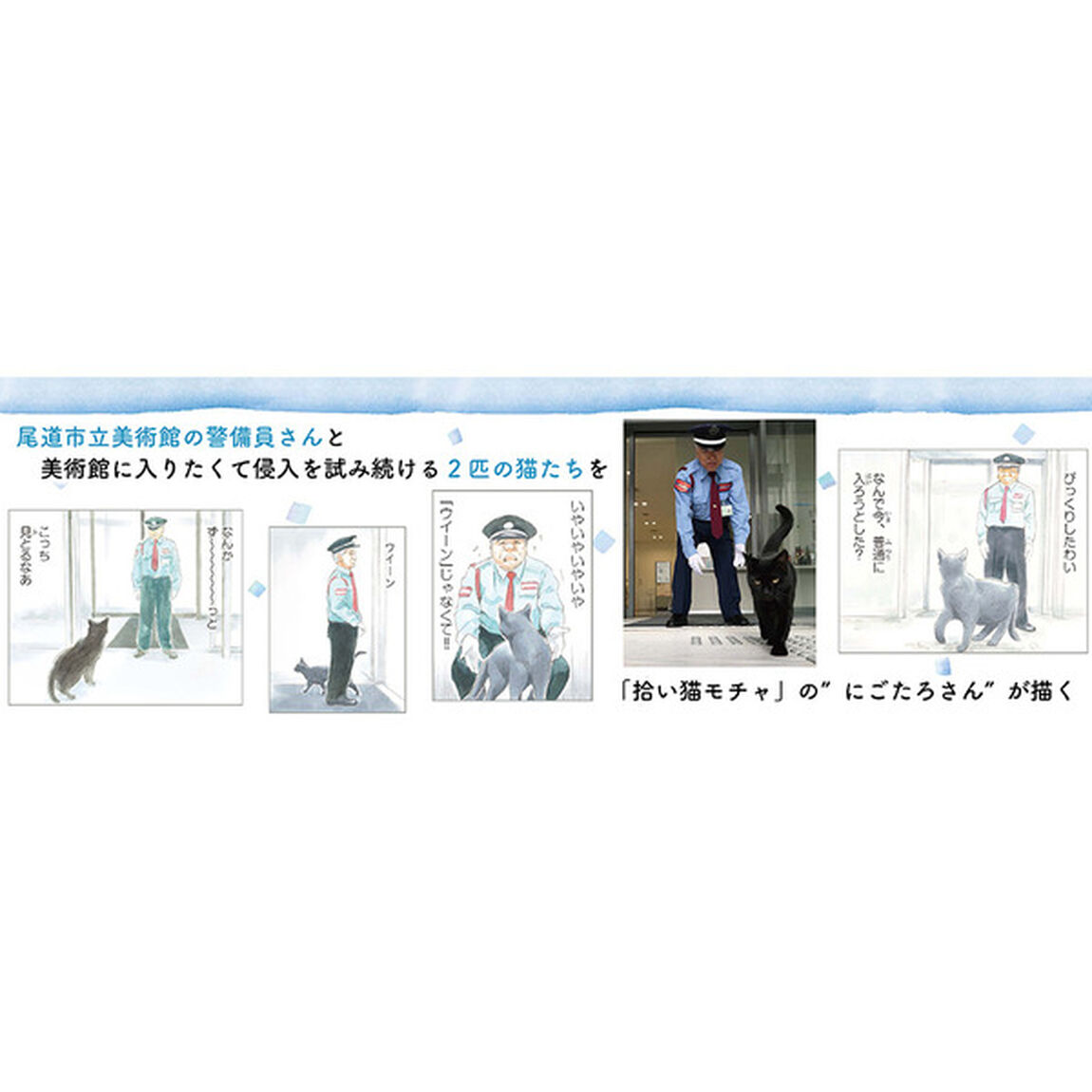 警備員さんと猫 尾道市立美術館の猫 (KITORA)