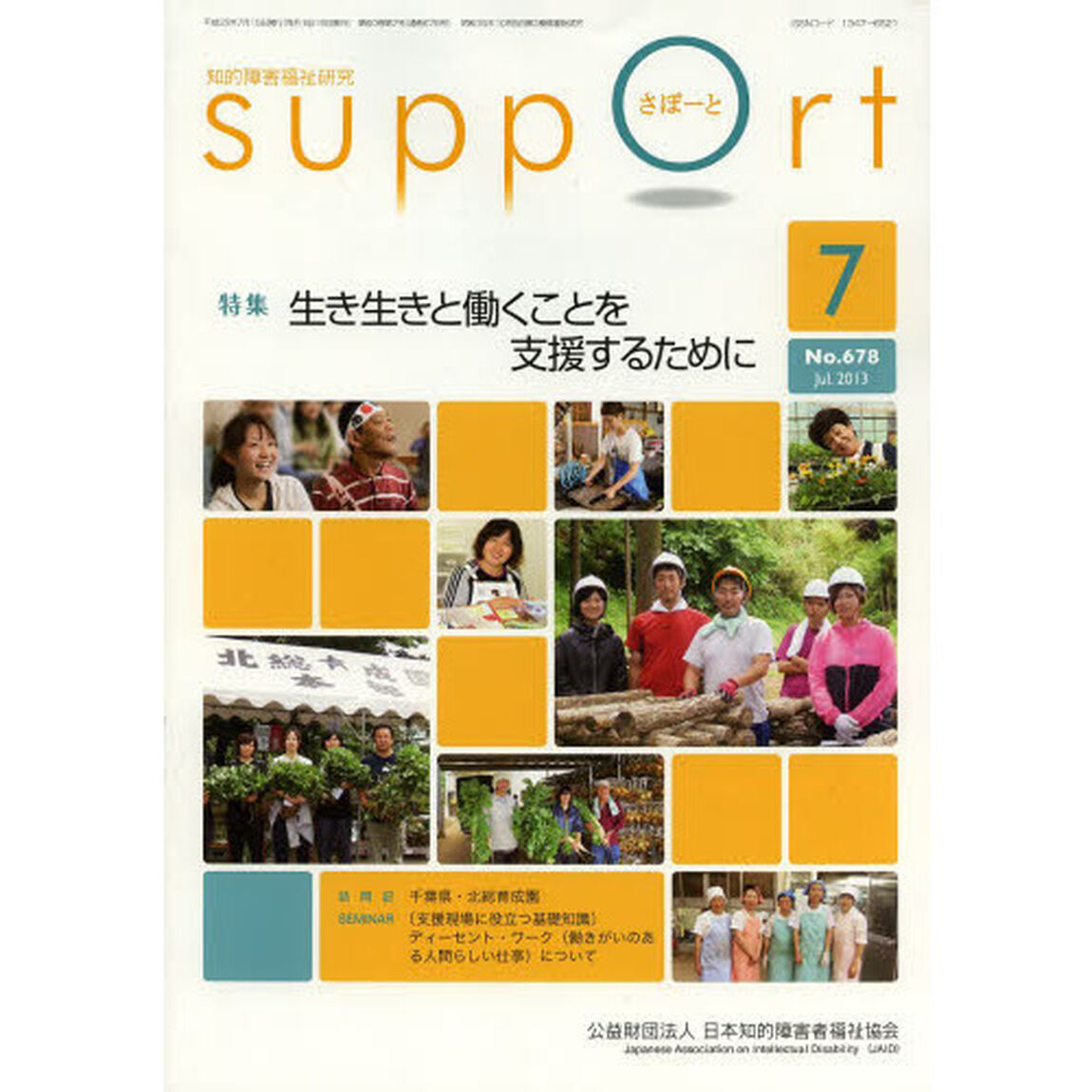 さぽーと　知的障害福祉研究　２０１３．７「特集生き生きと働くことを支援するために」