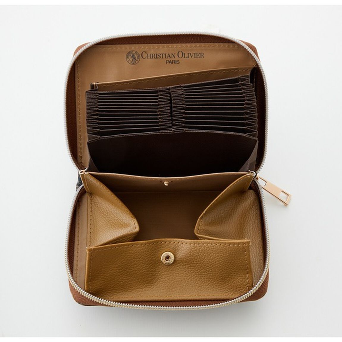 CHRISTIAN OLIVIER PARIS カードがいっぱい入る じゃばら式 財布BOOK Brown（セブン－イレブン／セブンネット限定）