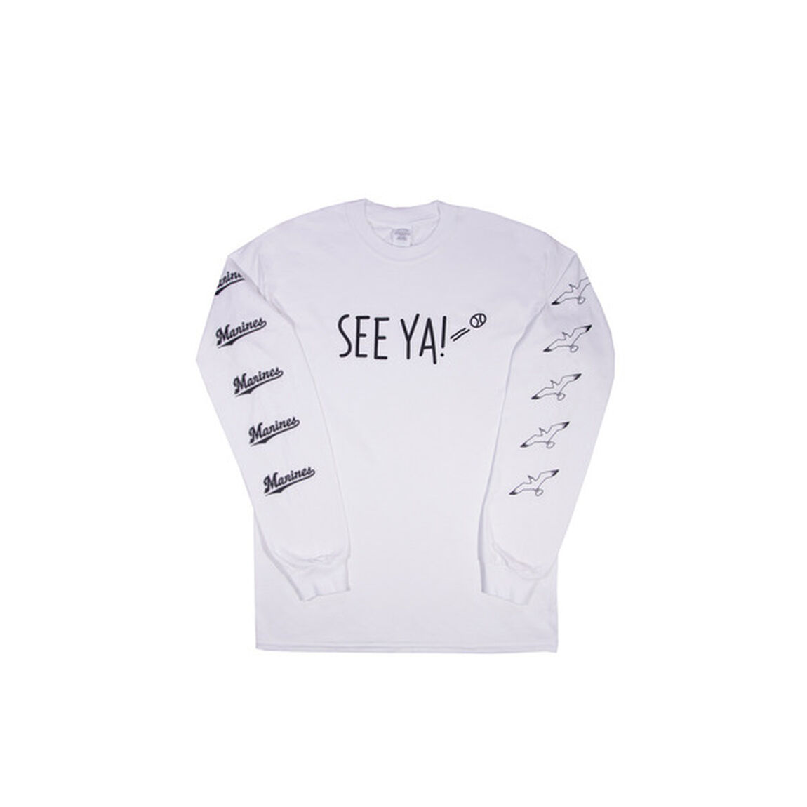 セブンネット限定デザイン　千葉ロッテマリーンズ　公式　「SEE YA！」ロゴ　ロングＴシャツ　ホワイト　ＸＬサイズ　（70％OFF）