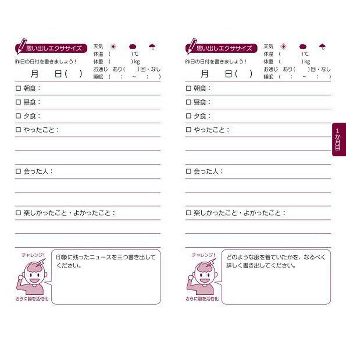 認知症を予防する１日遅れの日記帳　今日から始めよう、いきいき脳活ダイアリー　９０日分　常用版