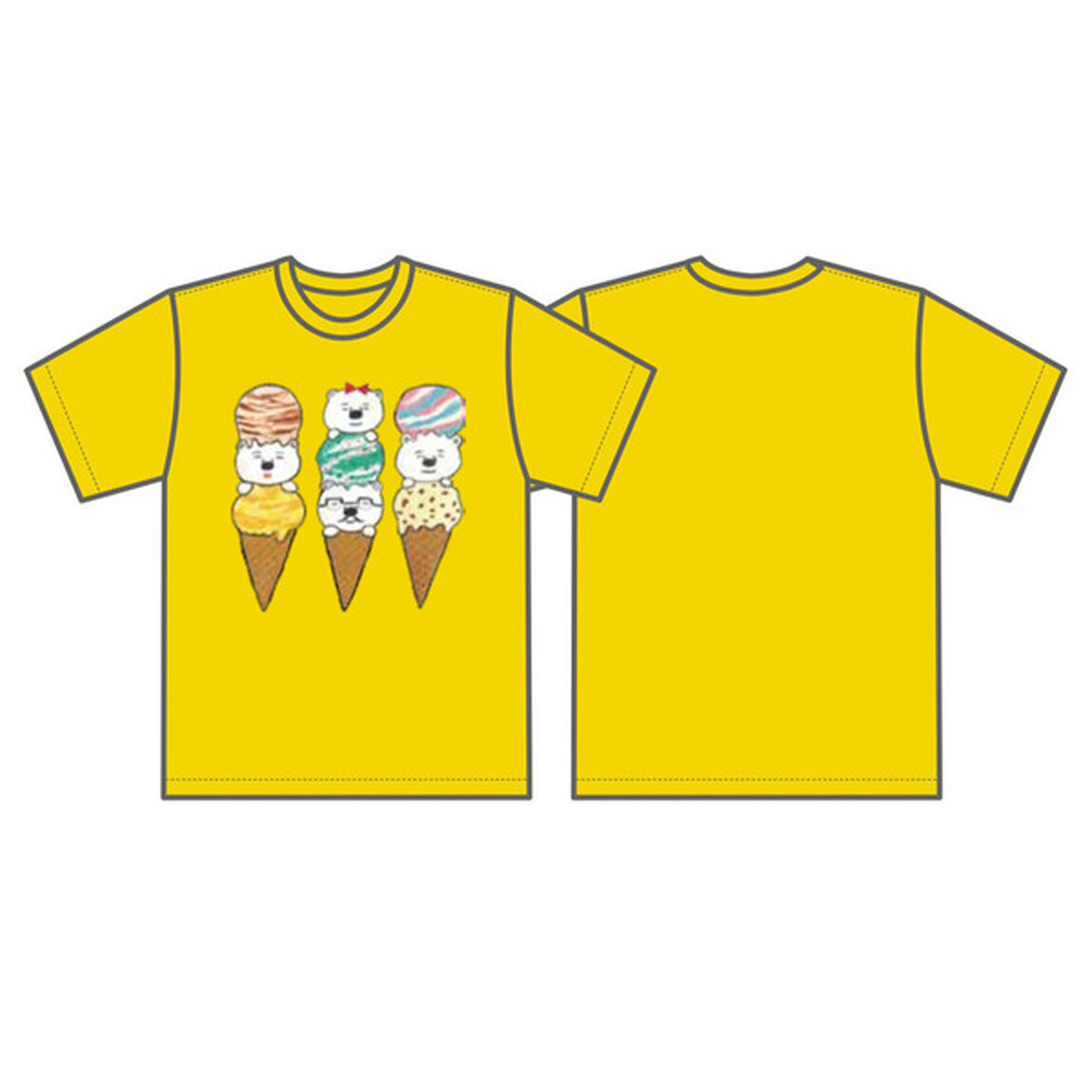 「ｂｏｏｋ　ｇｒａｆｉｘ」絵本Ｔシャツ　おいしそうなしろくま　こども・イエロー９０