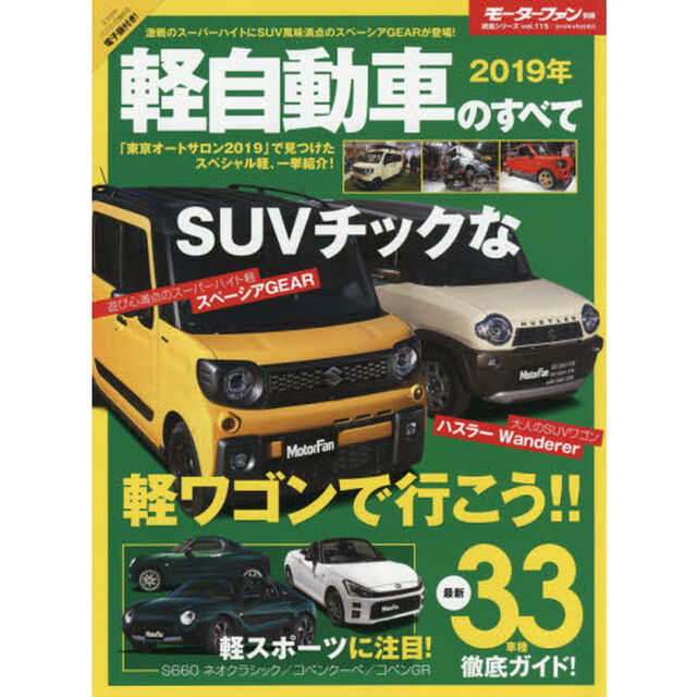 軽自動車のすべて　２０１９年「話題のスペーシアギア登場。コペンＧＲ、コペンクーペ、Ｓ６６０ネオクラシック情報！」