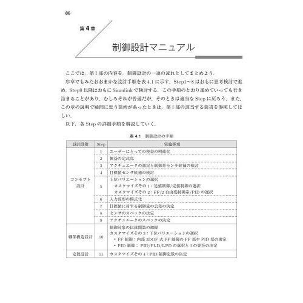 １１ステップ制御設計　ＰＩＤとＦＦでつくる素性のよい制御系