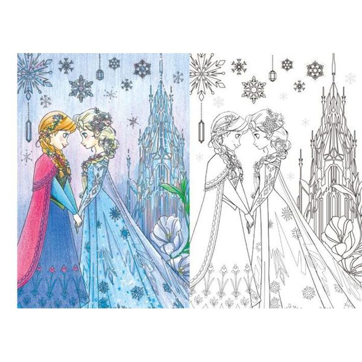大人ディズニー キラキラポストカード塗り絵