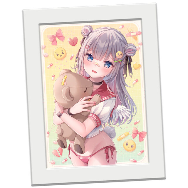 【絵師コレ】「ねむりねむ」 複製原画(白フチ)