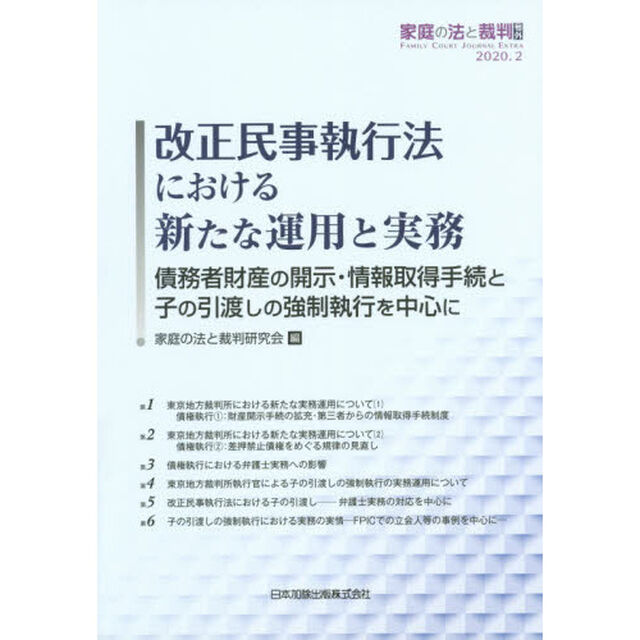 改正民事執行法における新たな運用と実務　債務者財産の開示・情報取得手続と子の引渡しの強制執行を中心に