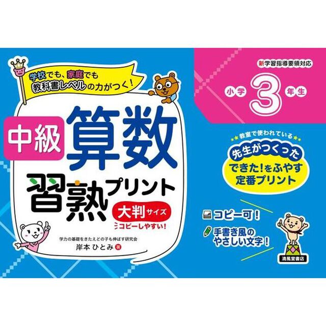 中級算数習熟プリント小学３年生　学校でも、家庭でも教科書レベルの力がつく！　大判サイズ　新装版