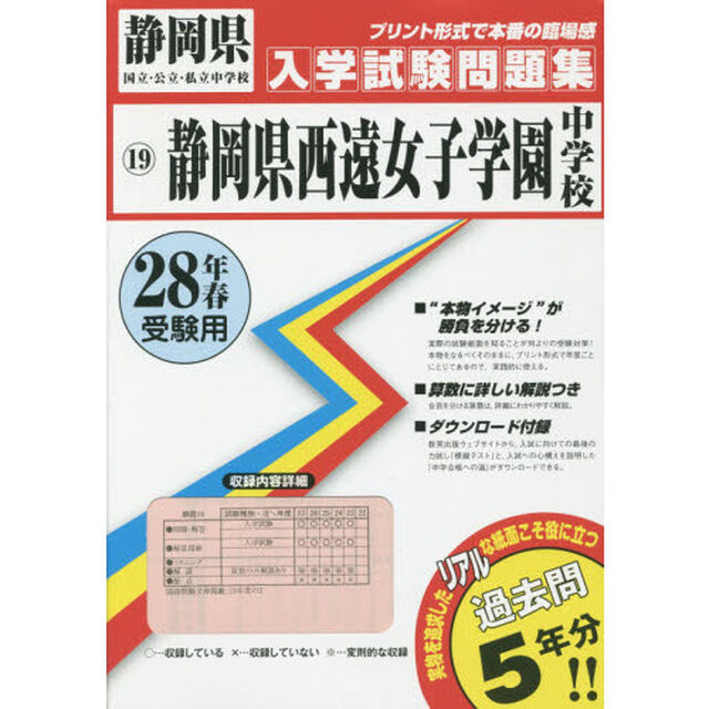 静岡県西遠女子学園中学校　２８年春受験用