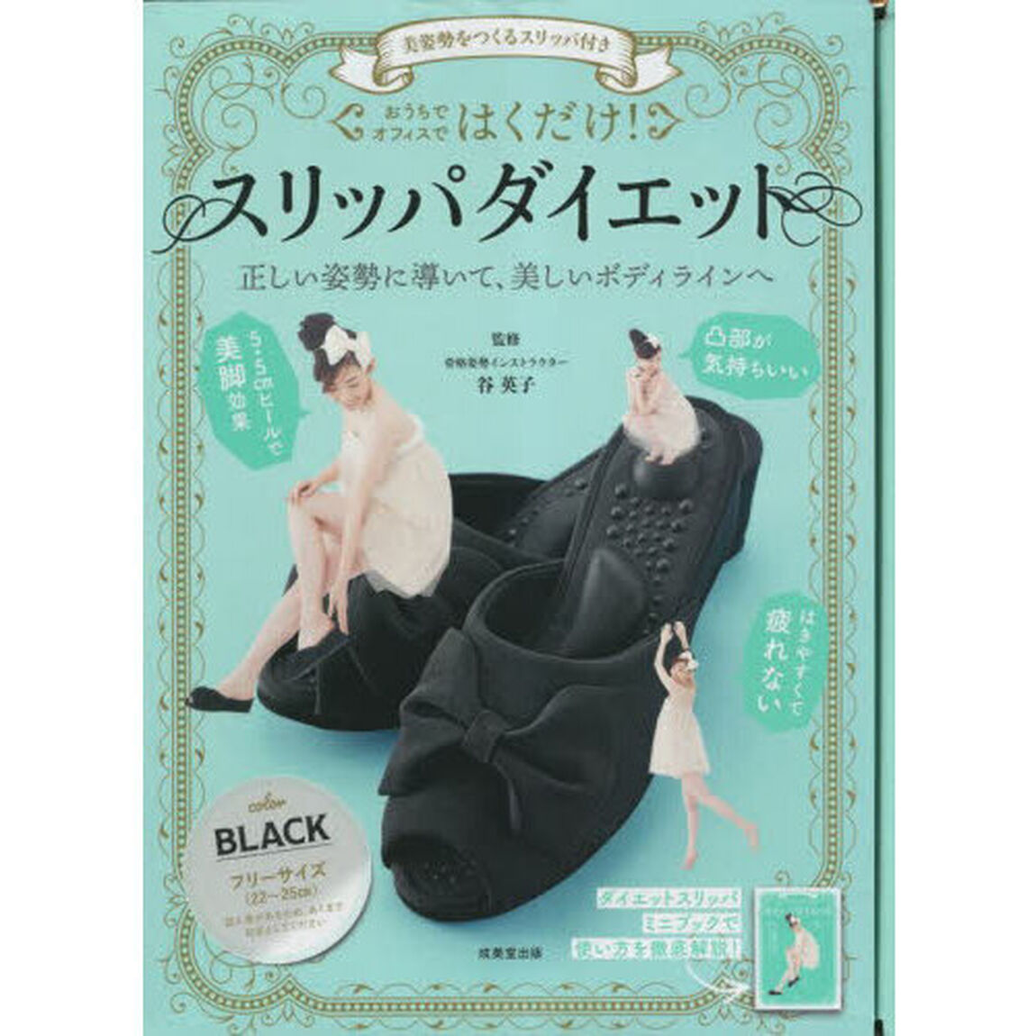 美姿勢をつくるスリッパ付き はくだけ!スリッパダイエット BLACK