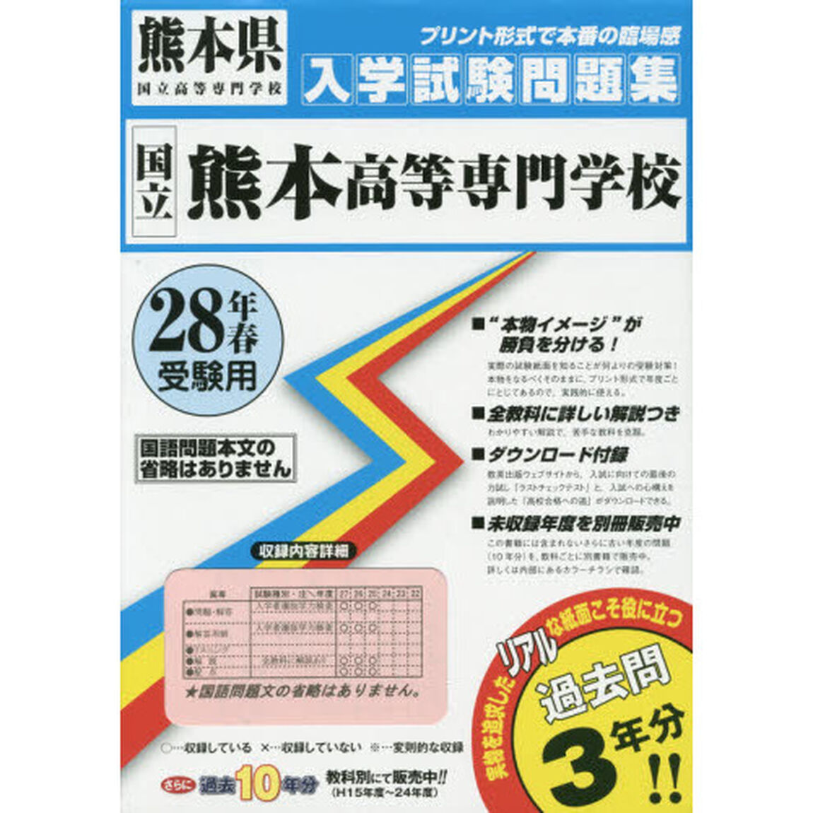 国立熊本高等専門学校　２８年春受験用