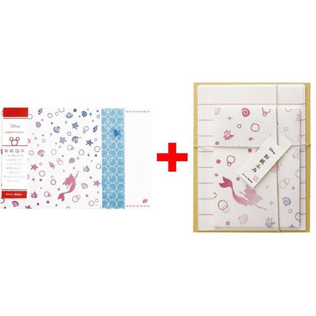 和紙包み・和紙ふみ　ディズニー和柄文具コレクション（アリエル）