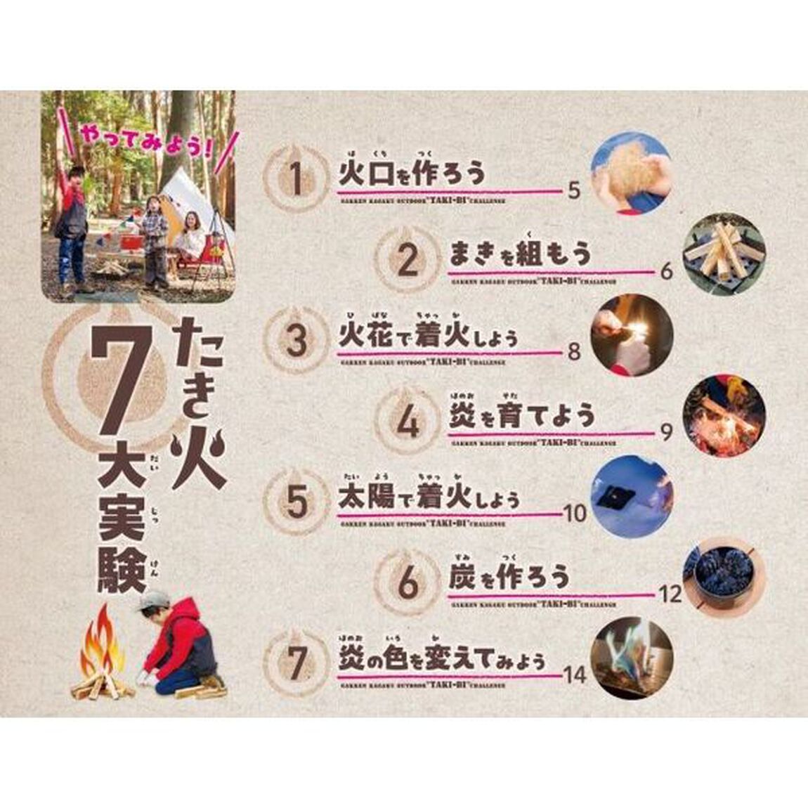 学研の科学アウトドア　たき火チャレンジ