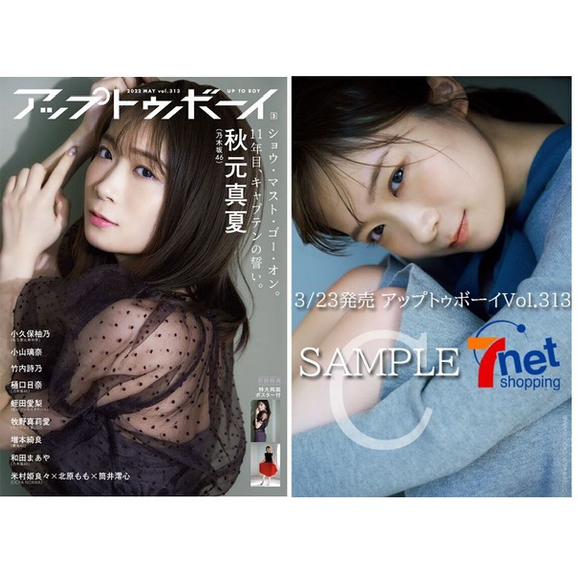 アップトゥボーイ 2022年5月号【セブンネット限定特典：秋元真夏（乃木坂46）ポストカードC1枚付き】