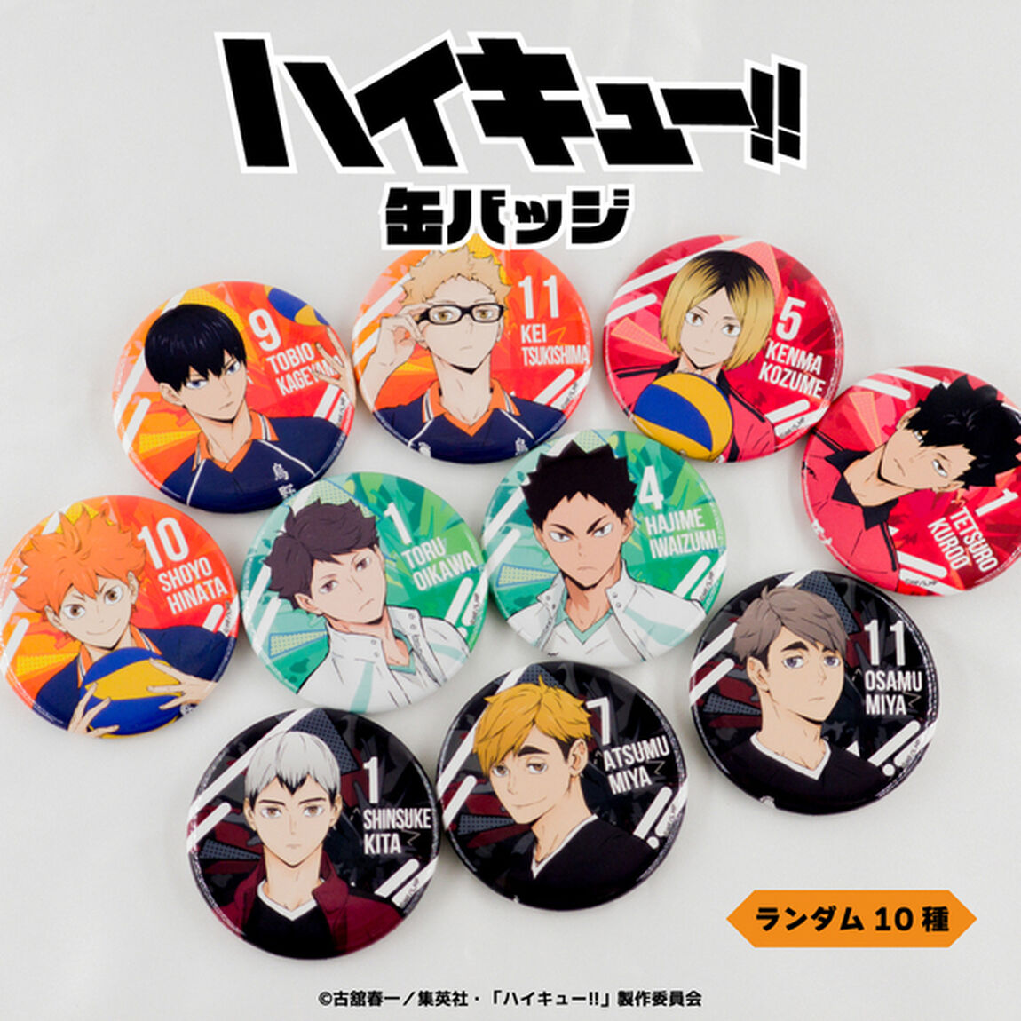 アニメ「ハイキュー!!」ランダム缶バッジ（全10種よりランダム1種）