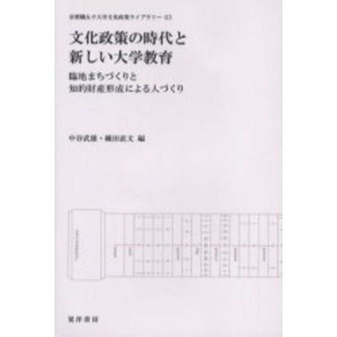 文化政策の時代と新しい大学教育　臨地まちづくりと知的財産形成による人づくり