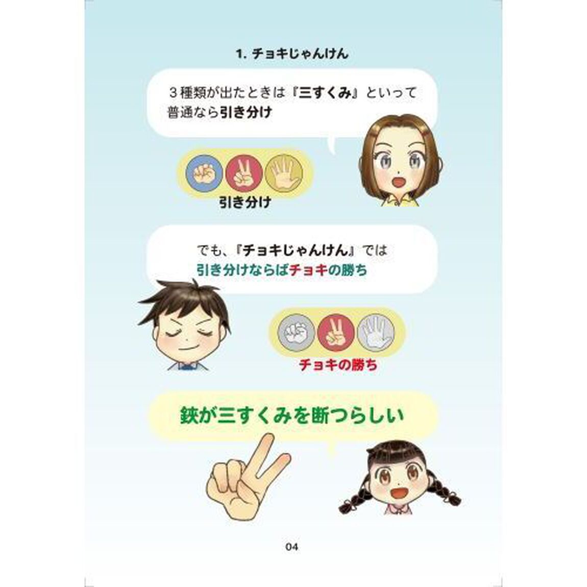 チョキじゃんけん　引き分けならばチョキの勝ち