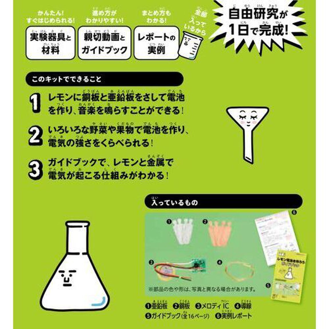自由研究おたすけキット　レモン電池を作ろ