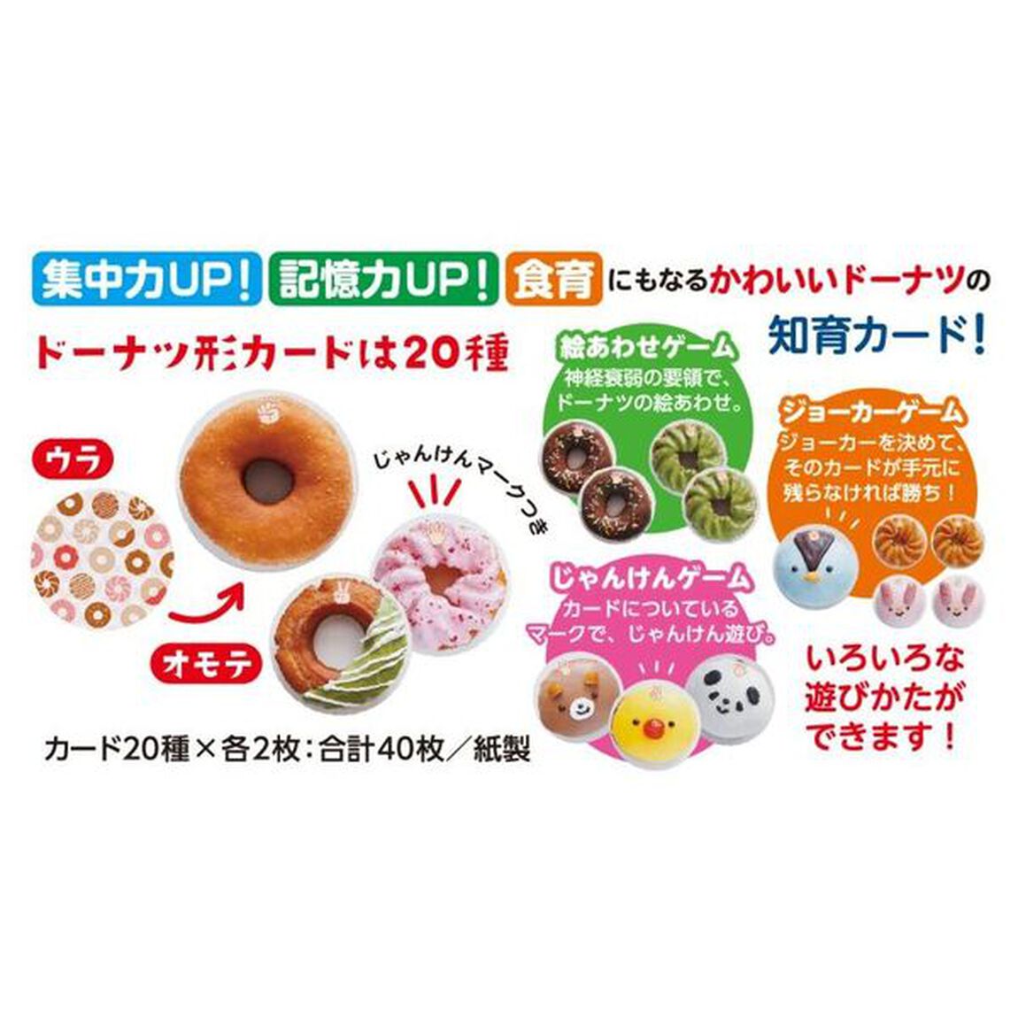 絵あわせカード　もぐもぐドーナツ
