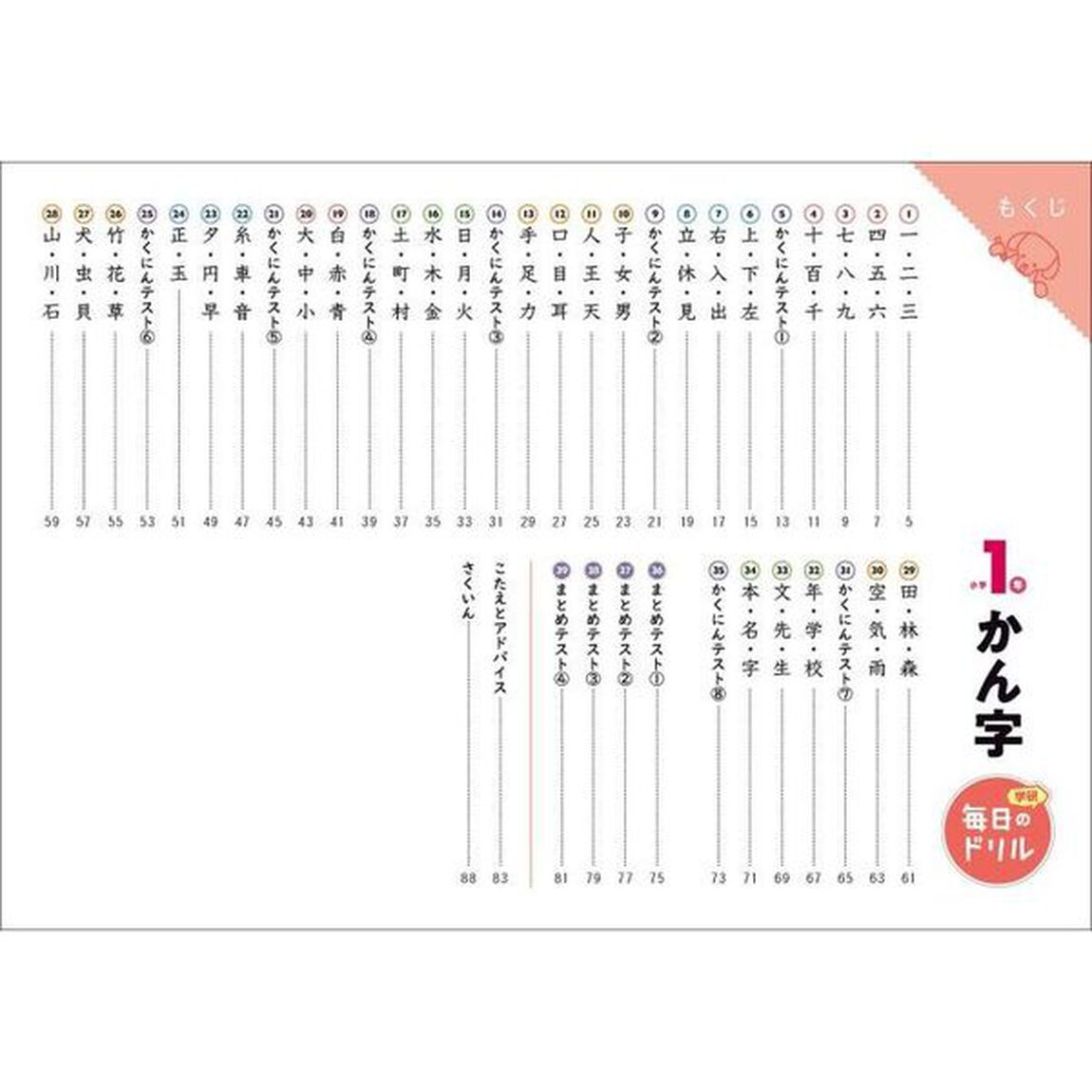 小学1年 かん字 (毎日のドリル)「改訂版」