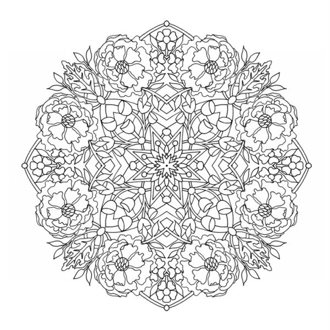 flower mandalas 心を整える、花々のマンダラぬりえ