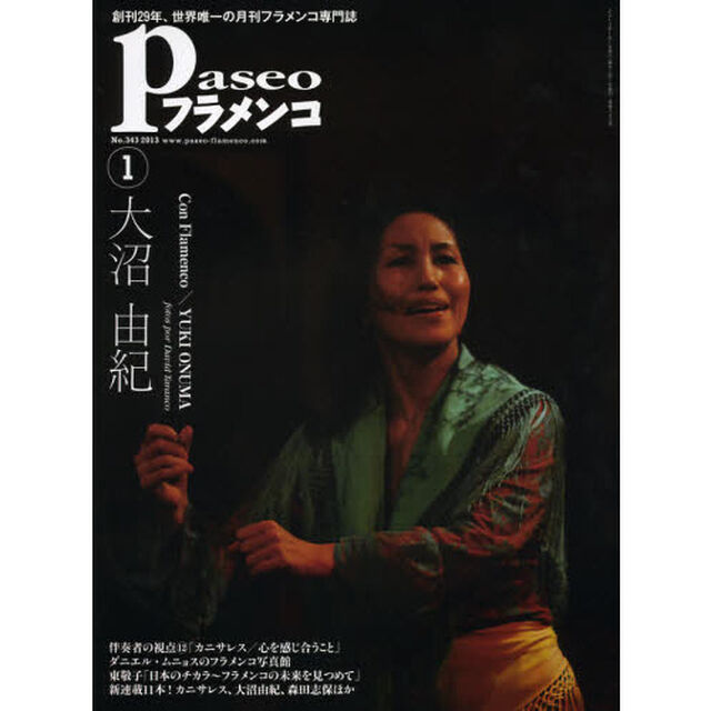 パセオフラメンコ　２０１３年１月号「大沼由紀／カニサレス／東敬子／森田志保／青木和美／佐藤浩希／ハビエル・プリモ／山崎まさし／さとうなつこ／小川英紀／立石直子／ダニエル・ムニョスのフラメンコ写真館」
