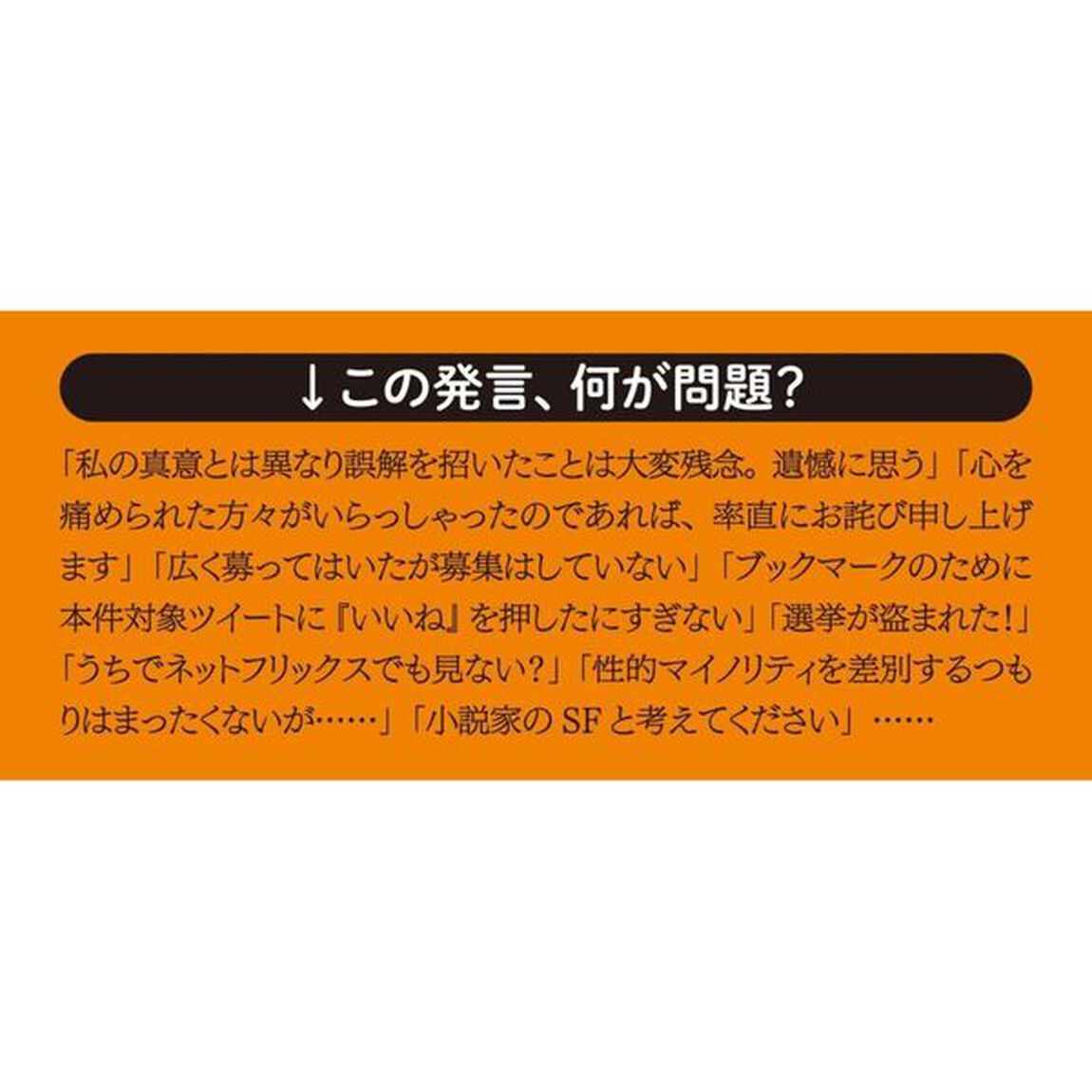 誤解を招いたとしたら申し訳ない　政治の言葉／言葉の政治