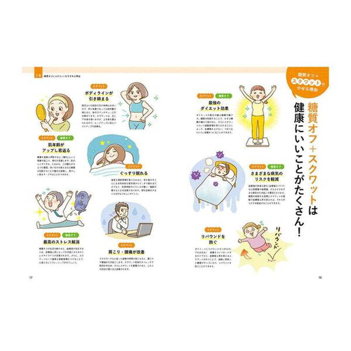 血糖値が下がる！１分間スクワット　糖質オフと筋トレでみるみるやせる！