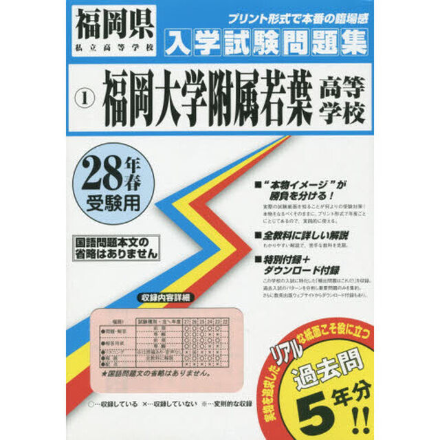 福岡大学附属若葉高等学校　２８年春受験用