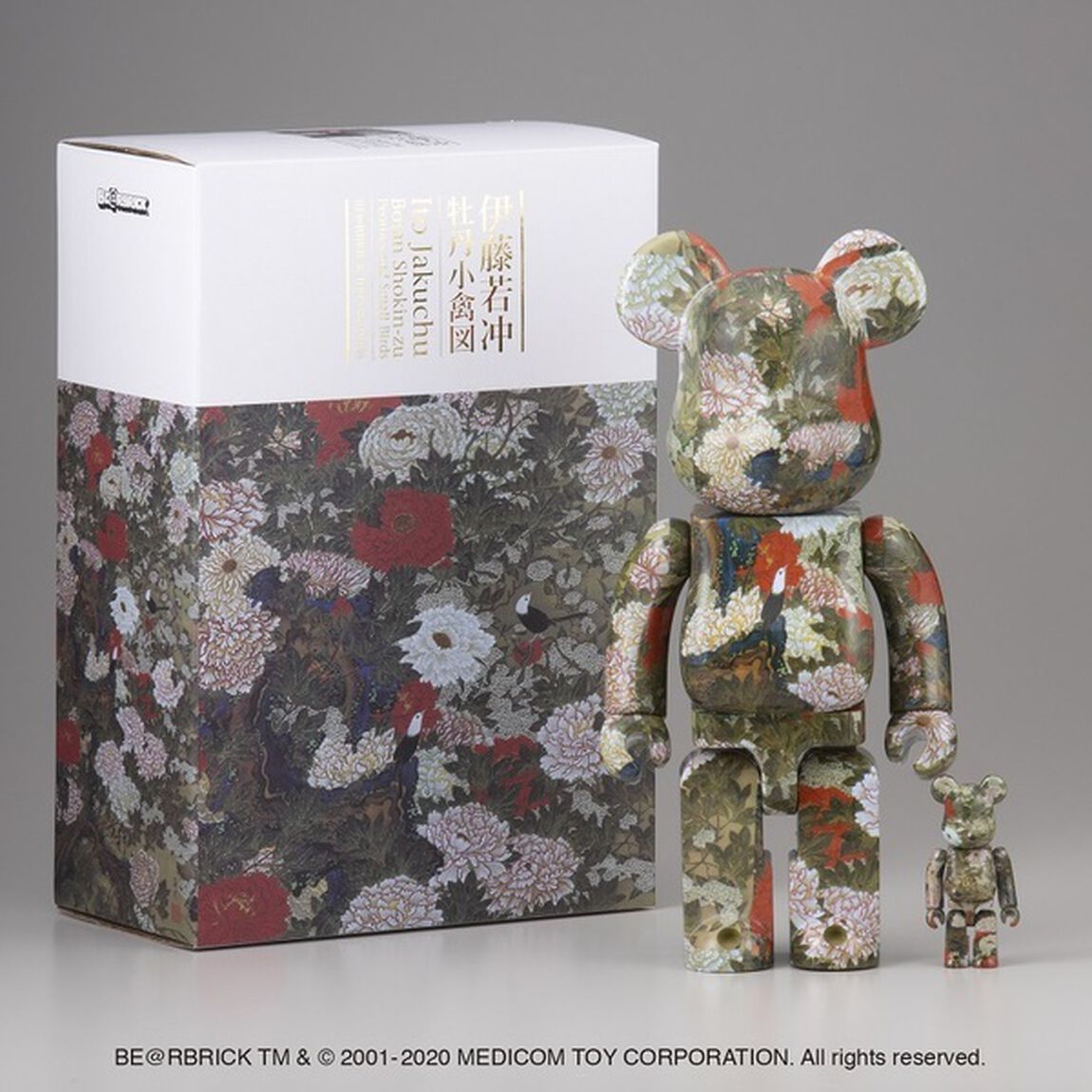 BE@RBRICK 伊藤若冲「牡丹小禽図（ぼたんしょうきんず）」 100% & 400%（その他）