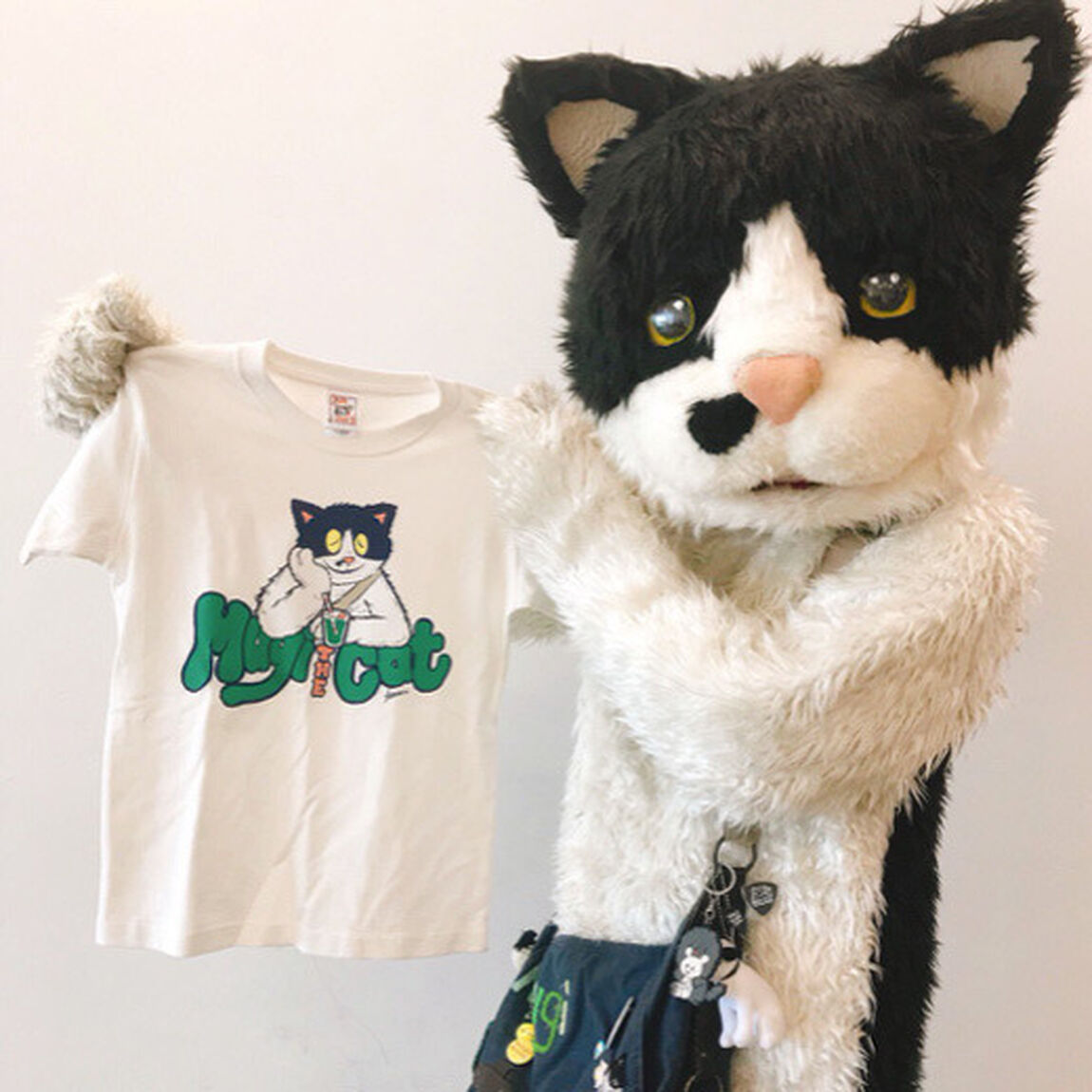 【新価格】むぎ(猫)／メロンソーダTシャツ（ナチュラル） Sサイズ（その他）